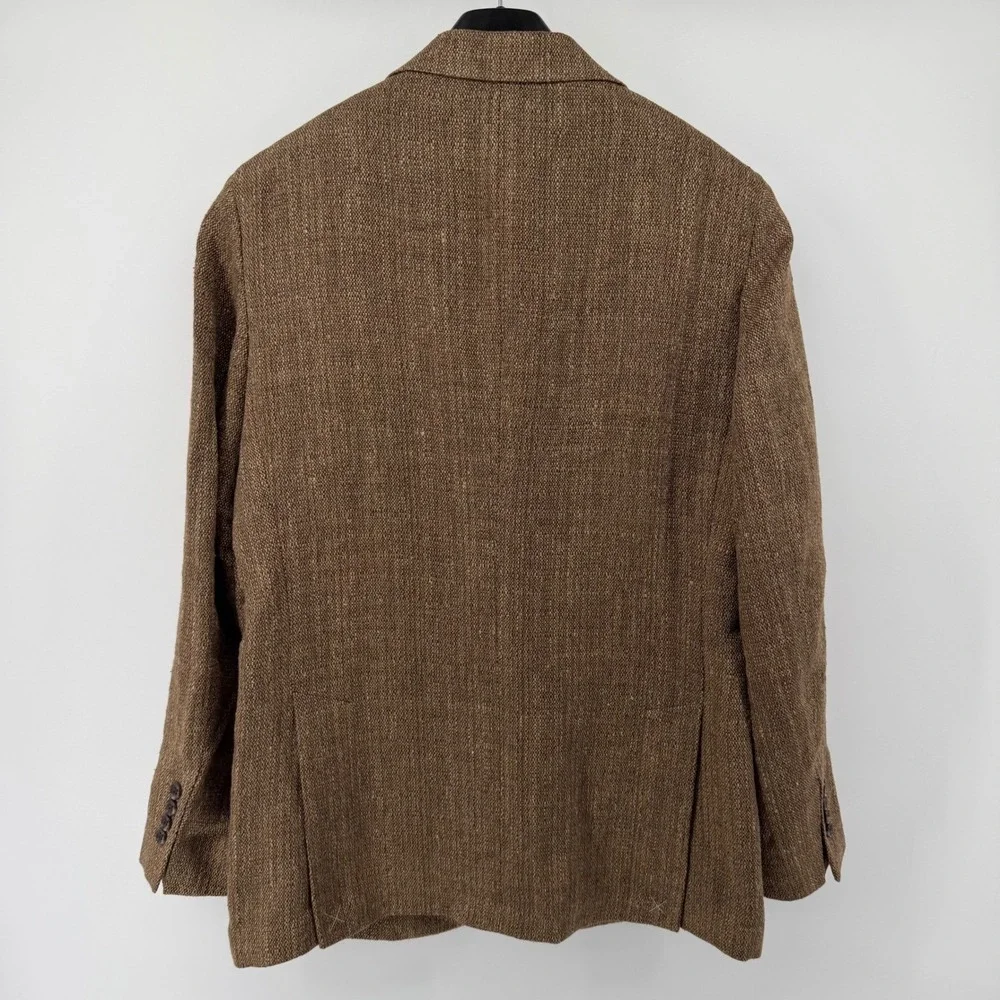 Todd Snyder Blazer Mens 38R Brown Linen Silk Wool Sport Coat 2-Button Textured
